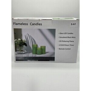 LED Flameless Candles Set with Remote Control - Glass/Wick Design